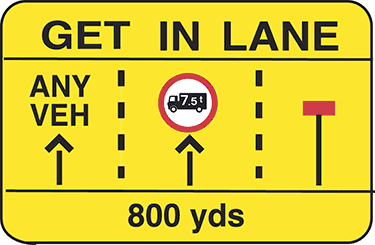 What does this temporary sign mean for drivers of vehicles over 7.5 tonnes maximum authorised mass? - What does this temporary sign mean for drivers of vehicles over 7.5 tonnes maximum authorised mass?