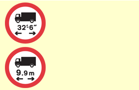 You're driving a lorry 30 feet long and towing a trailer 15 feet long. What should you do when you see this sign? - You're driving a lorry 30 feet long and towing a trailer 15 feet long. What should you do when you see this sign?