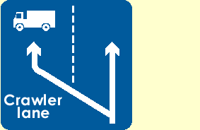 You're travelling along a motorway. Where would you find a crawler or climbing lane? - You're travelling along a motorway. Where would you find a crawler or climbing lane?